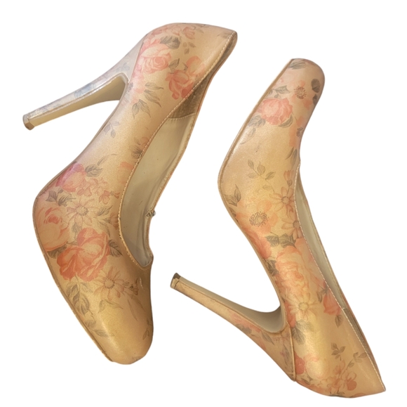 Floral Formal Size 7 Woman's High Heel All Over Print Stiletto Heels Pumps - Picture 2 of 6